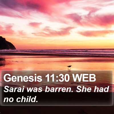 Genesis 11:30 WEB Bible Verse Image