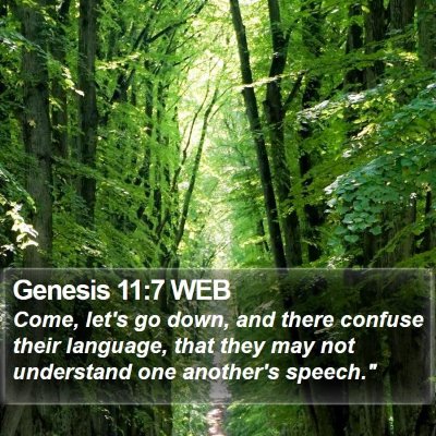Genesis 11:7 WEB Bible Verse Image