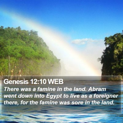 Genesis 12:10 WEB Bible Verse Image