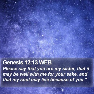 Genesis 12:13 WEB Bible Verse Image