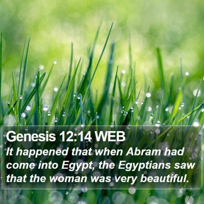 Genesis 12:14 WEB Bible Verse Image