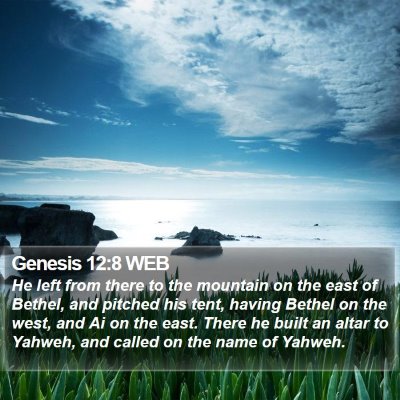Genesis 12:8 WEB Bible Verse Image