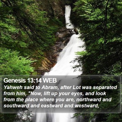 Genesis 13:14 WEB Bible Verse Image