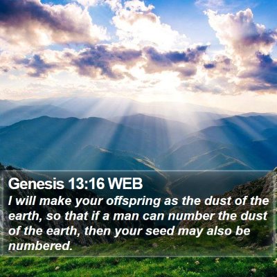 Genesis 13:16 WEB Bible Verse Image