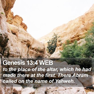 Genesis 13:4 WEB Bible Verse Image