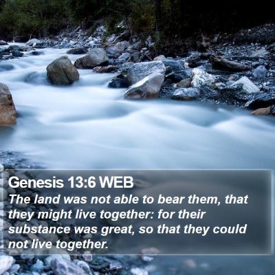 Genesis 13:6 WEB Bible Verse Image
