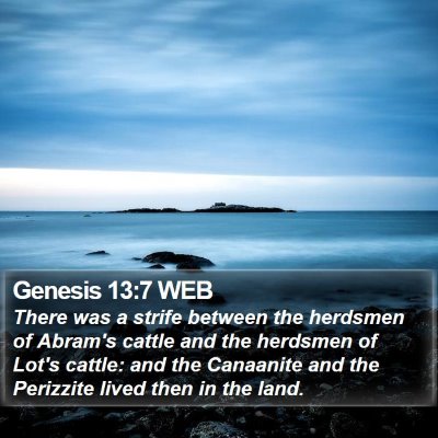 Genesis 13:7 WEB Bible Verse Image