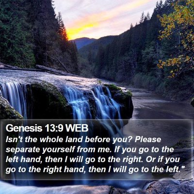 Genesis 13:9 WEB Bible Verse Image