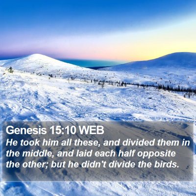 Genesis 15:10 WEB Bible Verse Image