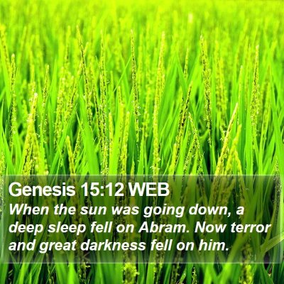Genesis 15:12 WEB Bible Verse Image