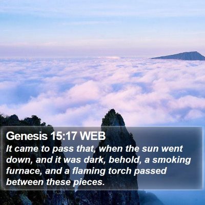 Genesis 15:17 WEB Bible Verse Image