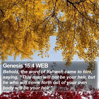 Genesis 15:4 WEB Bible Verse Image