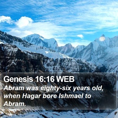 Genesis 16:16 WEB Bible Verse Image