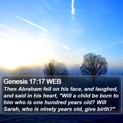 Genesis 17:17 WEB Bible Verse Image