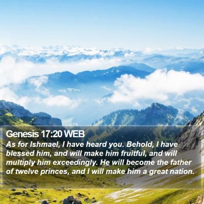 Genesis 17:20 WEB Bible Verse Image
