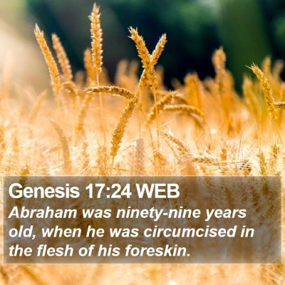Genesis 17:24 WEB Bible Verse Image