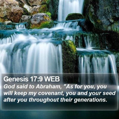Genesis 17:9 WEB Bible Verse Image