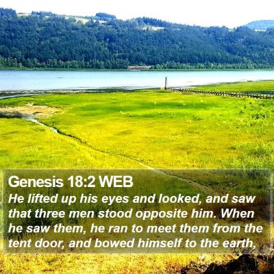 Genesis 18:2 WEB Bible Verse Image