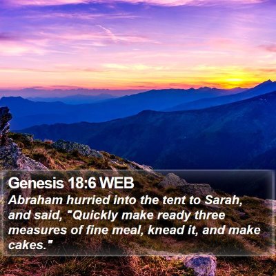 Genesis 18:6 WEB Bible Verse Image