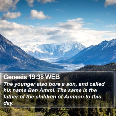 Genesis 19:38 WEB Bible Verse Image