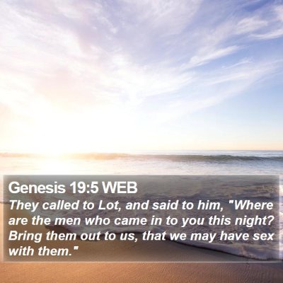 Genesis 19:5 WEB Bible Verse Image