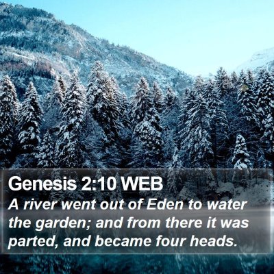 Genesis 2:10 WEB Bible Verse Image