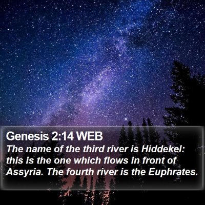 Genesis 2:14 WEB Bible Verse Image