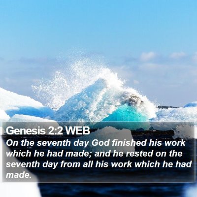 Genesis 2:2 WEB Bible Verse Image