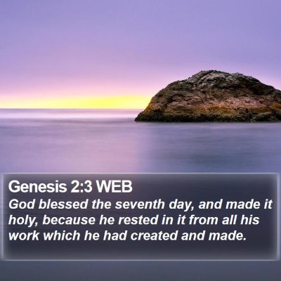 Genesis 2:3 WEB Bible Verse Image