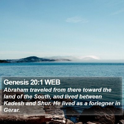 Genesis 20:1 WEB Bible Verse Image