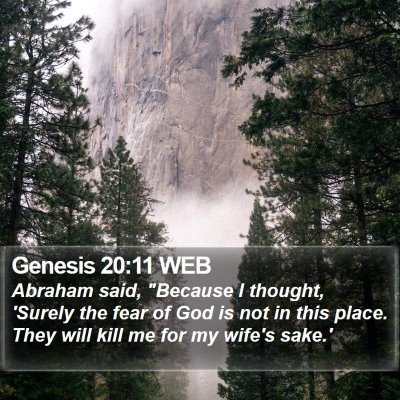 Genesis 20:11 WEB Bible Verse Image