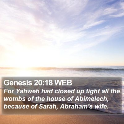 Genesis 20:18 WEB Bible Verse Image