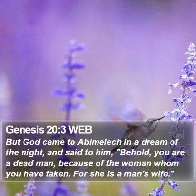Genesis 20:3 WEB Bible Verse Image
