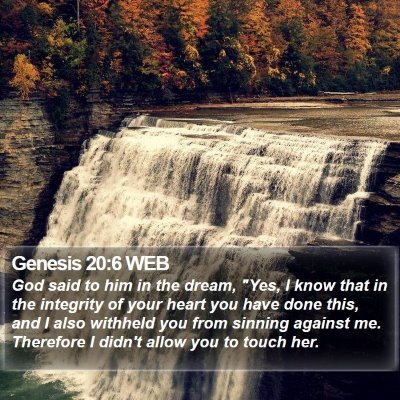 Genesis 20:6 WEB Bible Verse Image