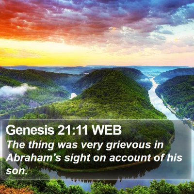 Genesis 21:11 WEB Bible Verse Image