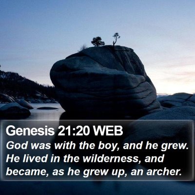 Genesis 21:20 WEB Bible Verse Image