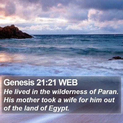 Genesis 21:21 WEB Bible Verse Image