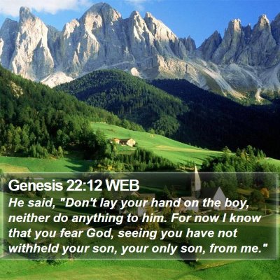 Genesis 22:12 WEB Bible Verse Image