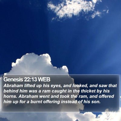Genesis 22:13 WEB Bible Verse Image