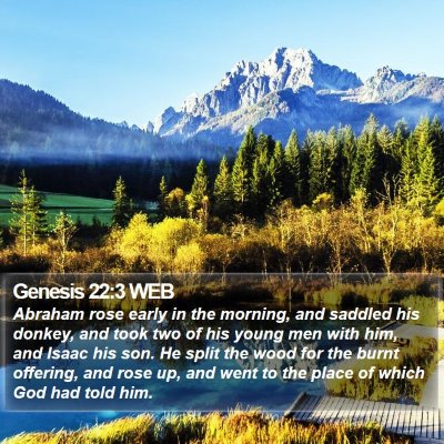 Genesis 22:3 WEB Bible Verse Image