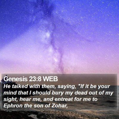 Genesis 23:8 WEB Bible Verse Image