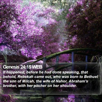Genesis 24:15 WEB Bible Verse Image
