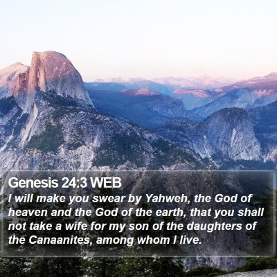 Genesis 24:3 WEB Bible Verse Image