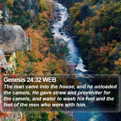 Genesis 24:32 WEB Bible Verse Image