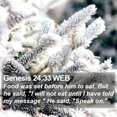 Genesis 24:33 WEB Bible Verse Image