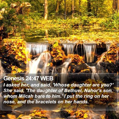 Genesis 24:47 WEB Bible Verse Image