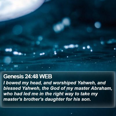 Genesis 24:48 WEB Bible Verse Image