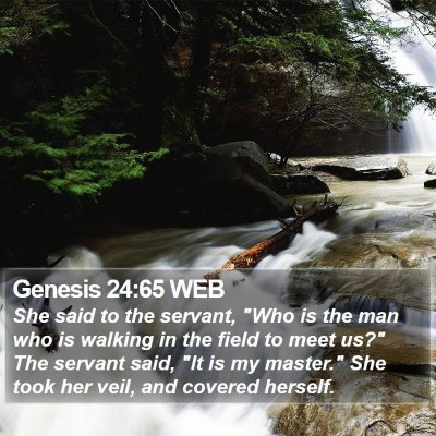Genesis 24:65 WEB Bible Verse Image