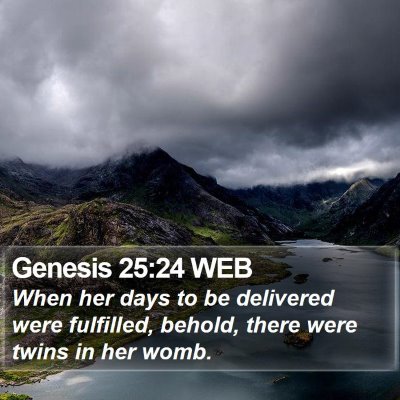 Genesis 25:24 WEB Bible Verse Image