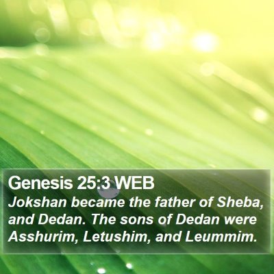 Genesis 25:3 WEB Bible Verse Image